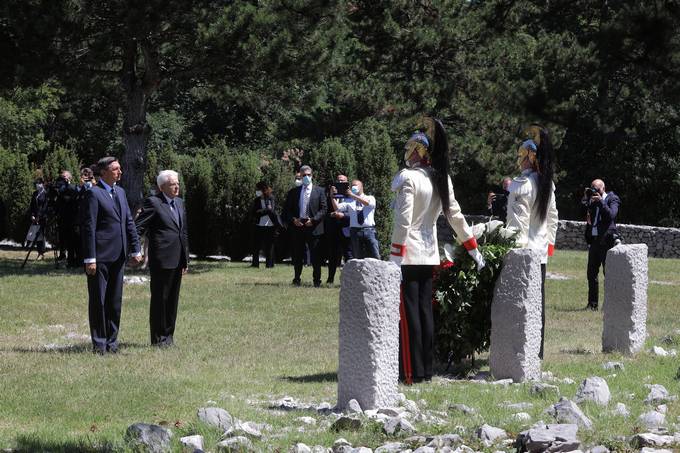 Slovenian President Pahor and Italian President Mattarella jointly attend commemoration of the 100th anniversary of the burning down and solemn return of the Trieste National Hall to the Slovenian national community in Italy